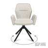 Стул с подлокотниками Элвис поворотно-возвратный 360 ПРО, микромех Рози айвори, опора эллипс